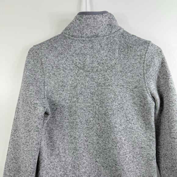 LL Bean Sweater Fleece Pullover Misses XXS Heathered Gray Neutral Outdoors - Picture 9 of 12